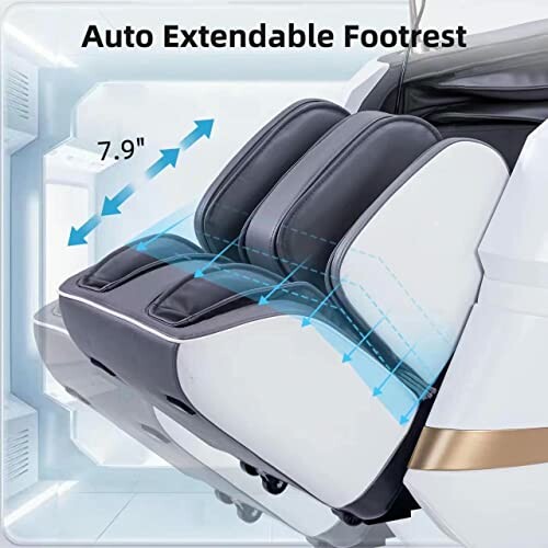 Massage chair with auto extendable footrest feature.