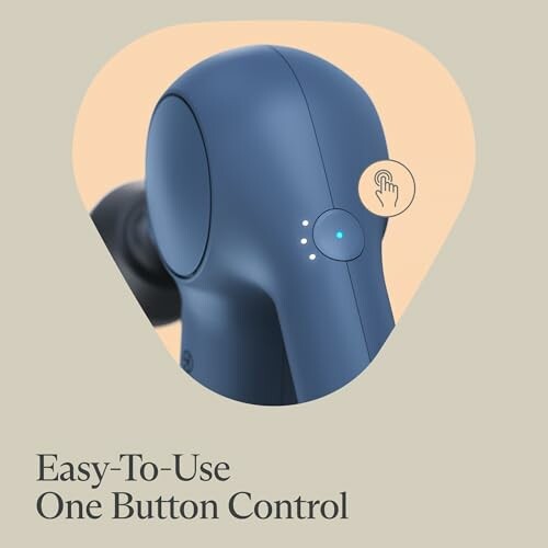 Blue earbud with easy one-button control