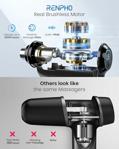 Comparison of RENPHO real brushless motor with others.