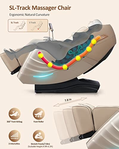 SL-Track Massager Chair with ergonomic natural curvature and features.